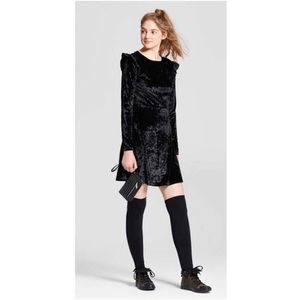 Black Babydoll Velvet Dress